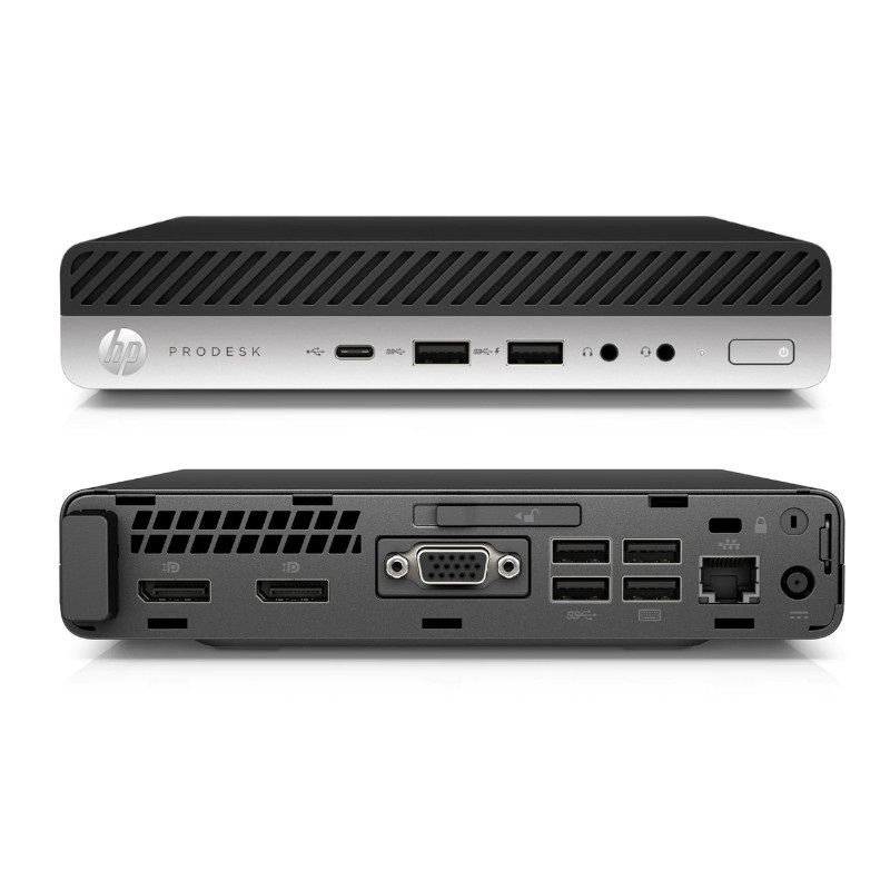 PC HP 800 G4 Mini- Core i5, 8va gen- 8GB RAM- 500GB HDD- Monitor 19"- Windows 10 PRO- Equipo Clase A, Reacondicionado.