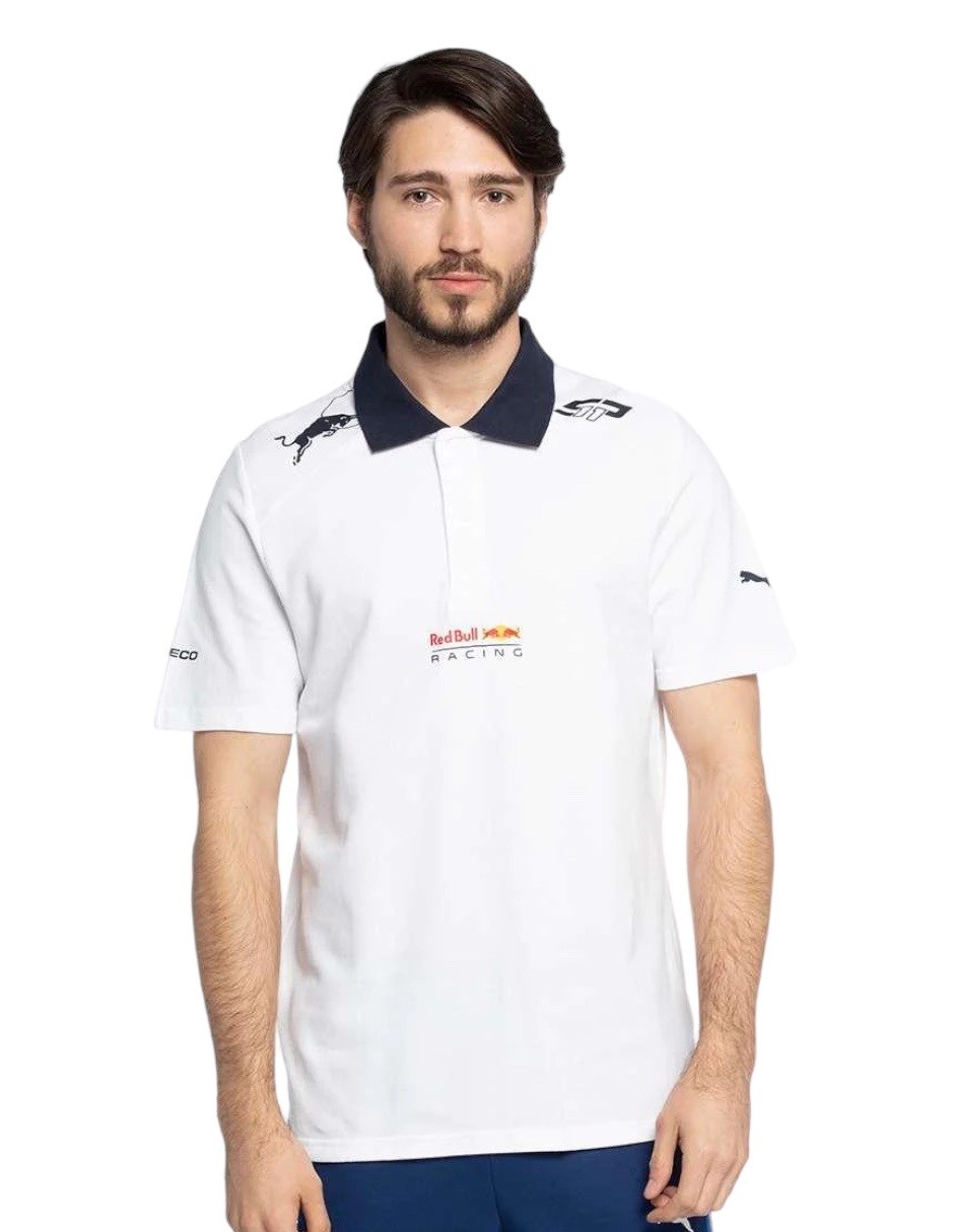PLAYERA POLO PUMA RED BULL RACING CHECO PEREZ BLANCA CON AZUL 537875-02