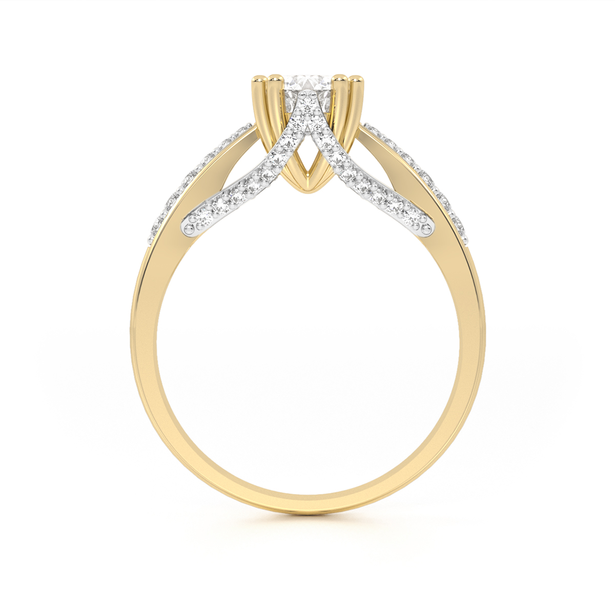 ANILLO DE COMPROMISO 10K ORO AMARILLO CON PIEDRA EVA ABBA JOYAS.