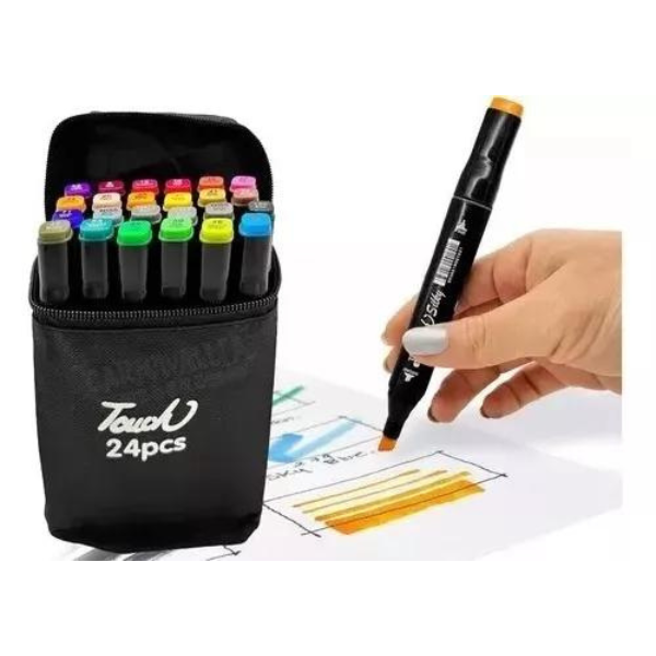 Marcadores Doble Punta Pincel Plumon Touch 24 Colores