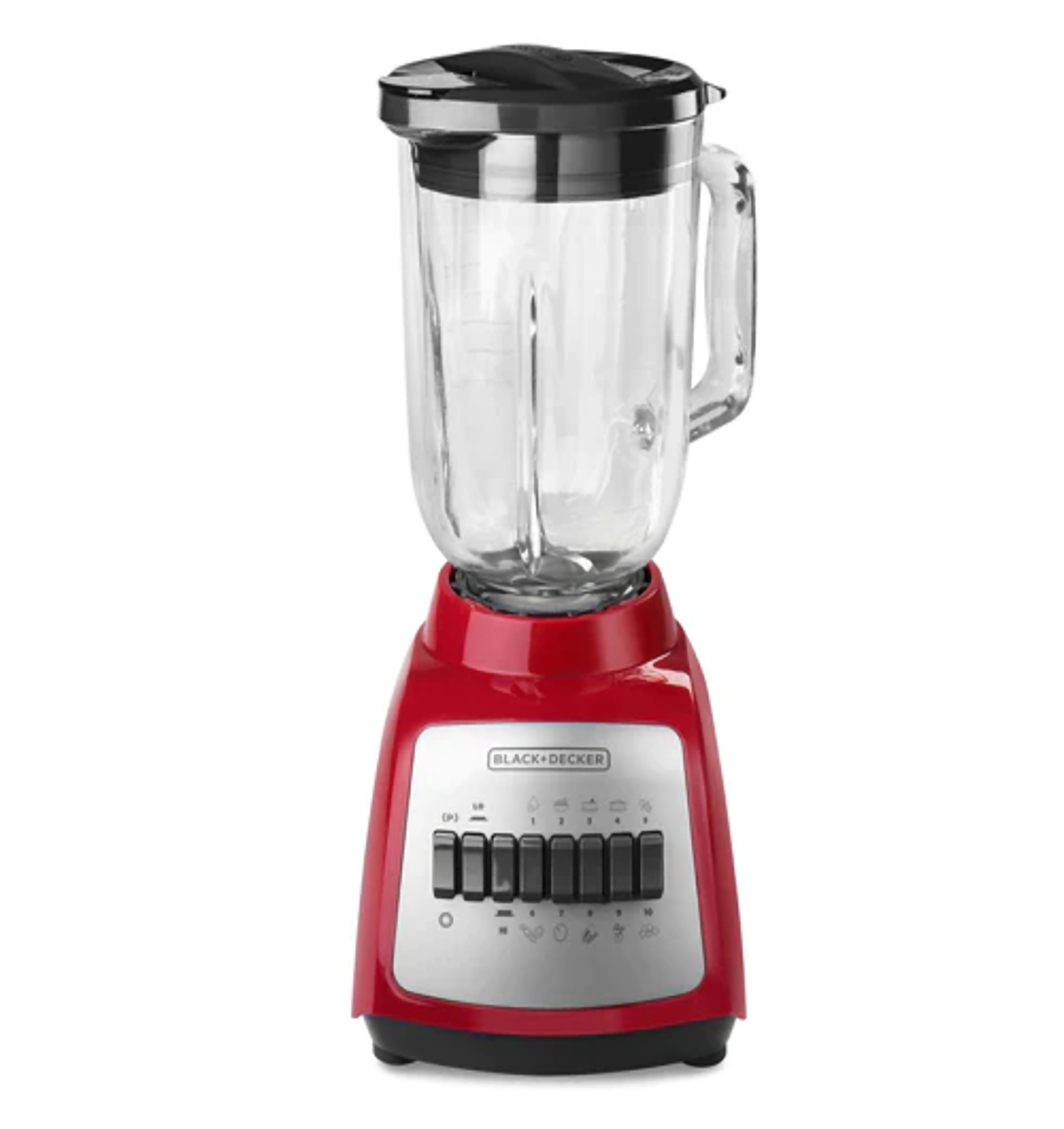 Licuadora Black+Decker Vaso de Vidrio 1.25 Litros BLBD210G-ROJO