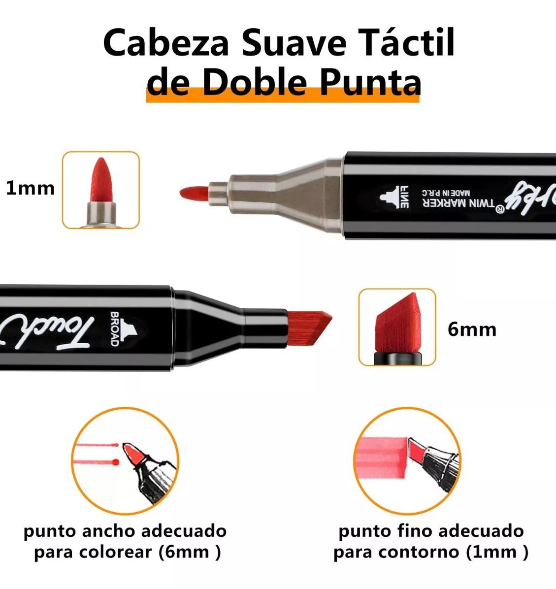 Marcadores Doble Punta Pincel Plumon Touch 24 Colores