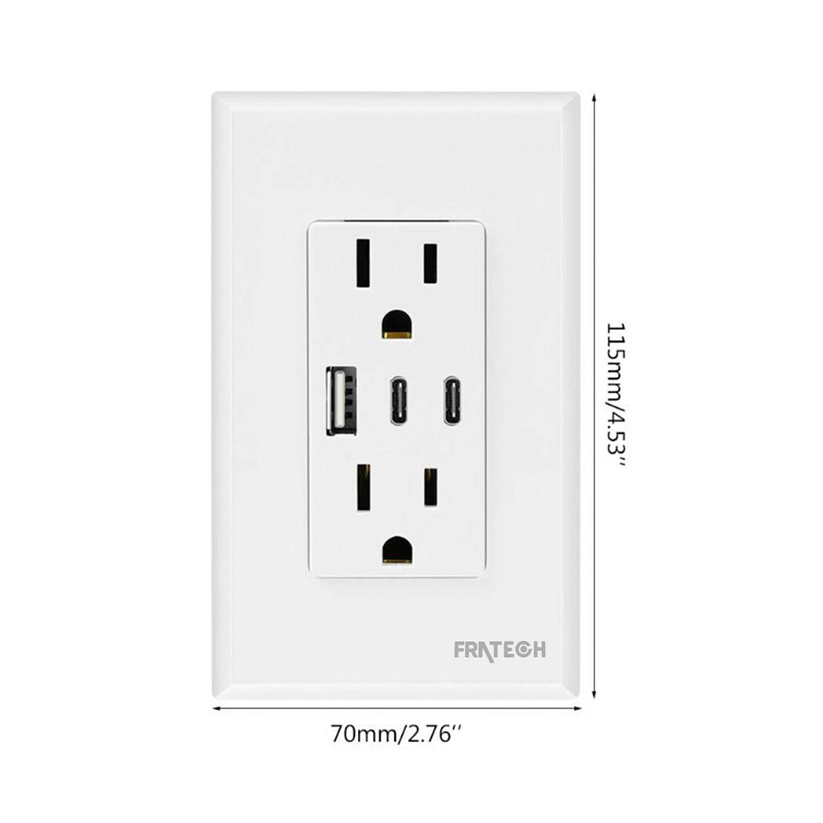 Pack de 10 Contactos Duplex, 30W 15 A. Puertos USB y USB-C para dispositivos iOS y Android.