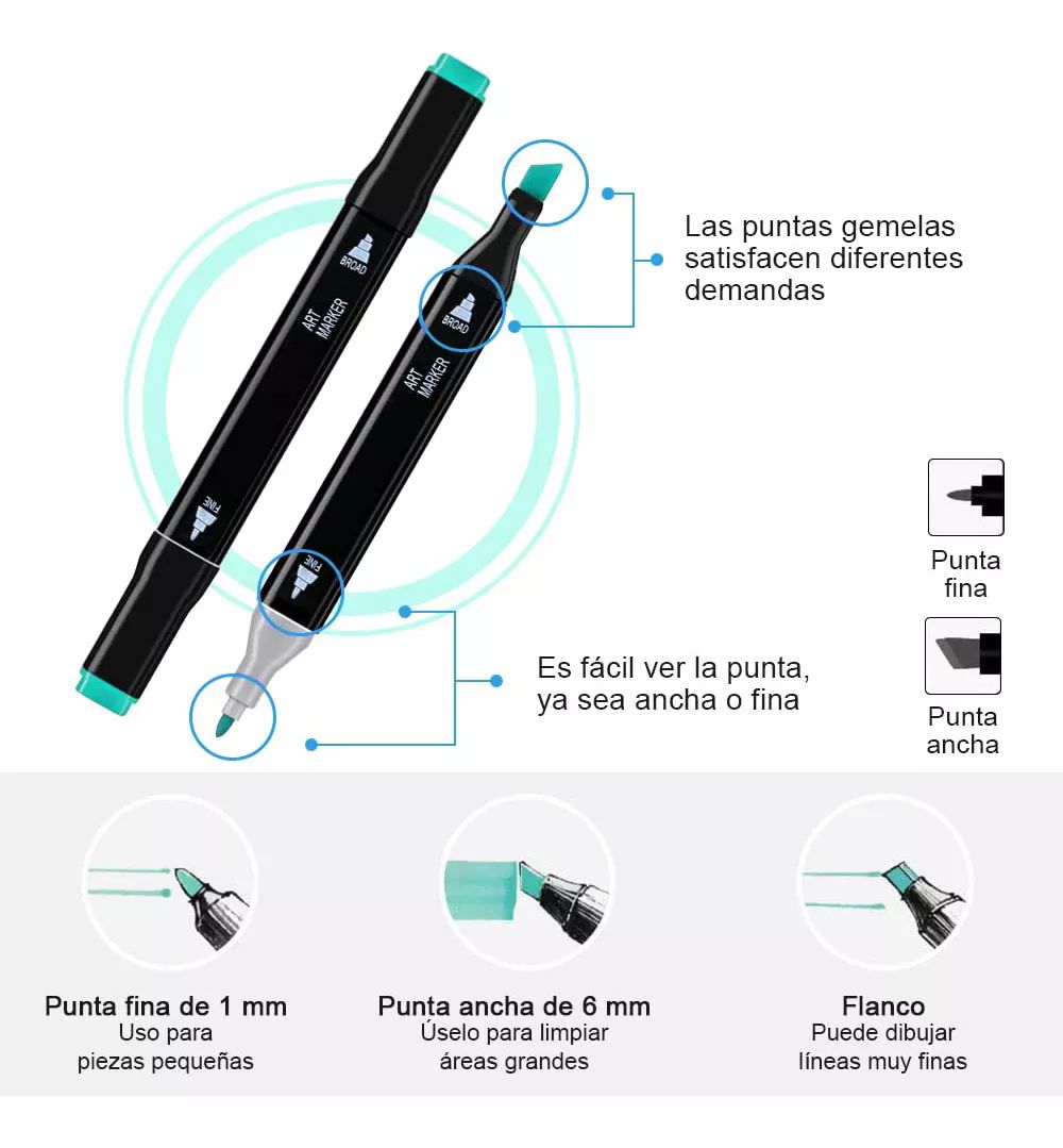 Marcadores Doble Punta Pincel Plumon Touch 36 Colores