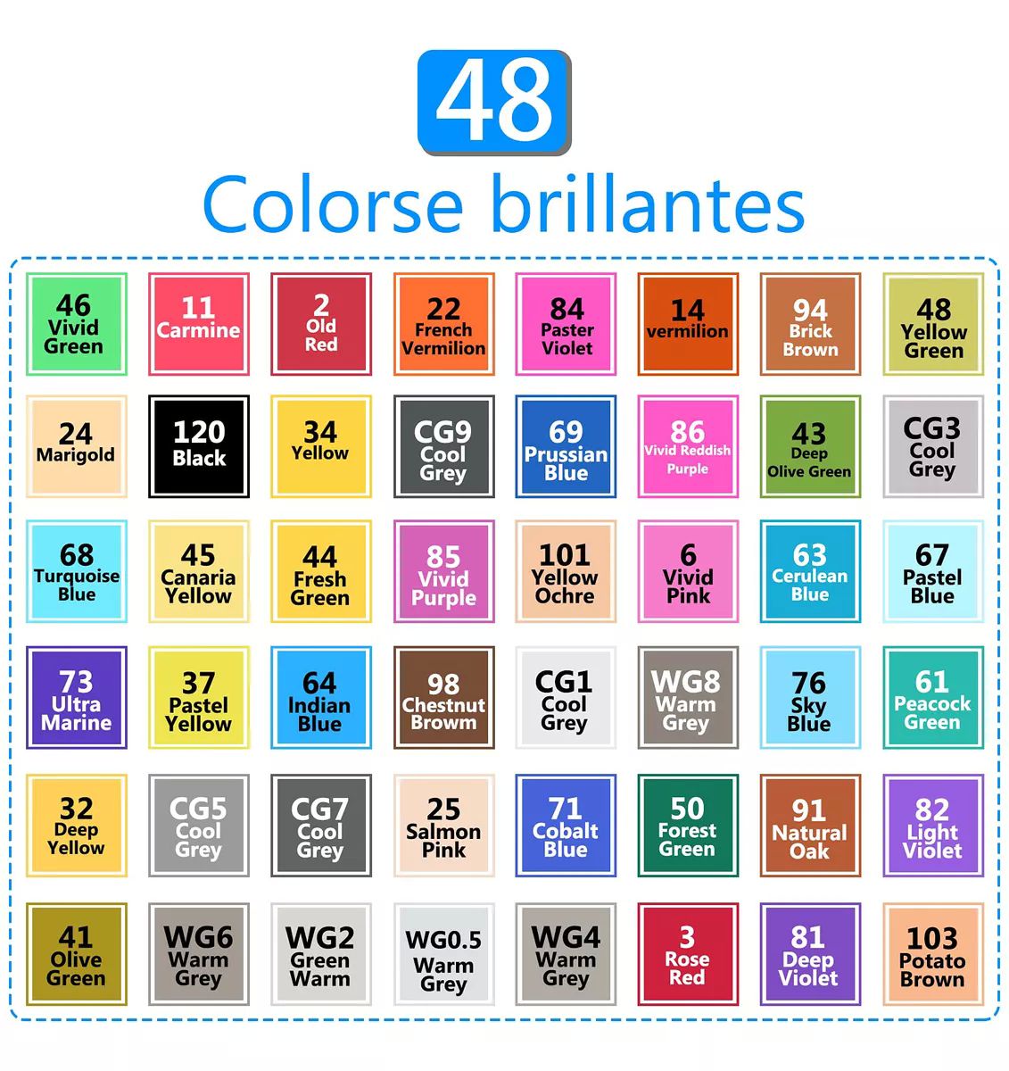 Marcadores Doble Punta Pincel Plumon Touch 48 Colores