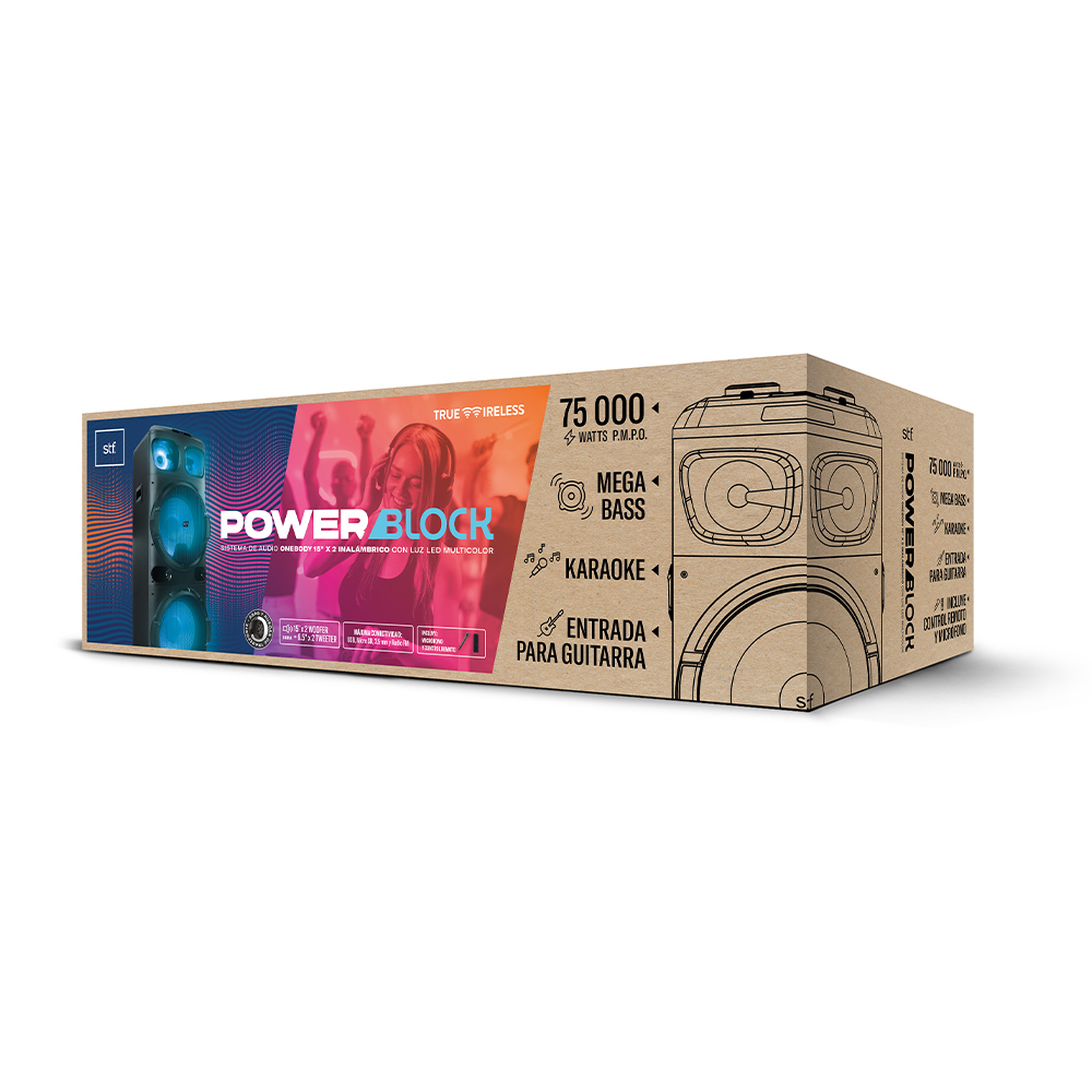 Bafle Bocina Inalámbrica Power Block Stf 15 Pulgadas 