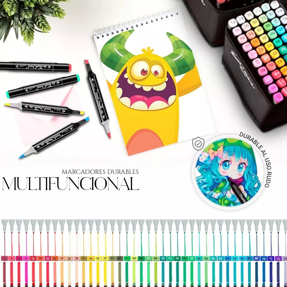 Marcadores Doble Punta Pincel Plumon Touch 60 Colores