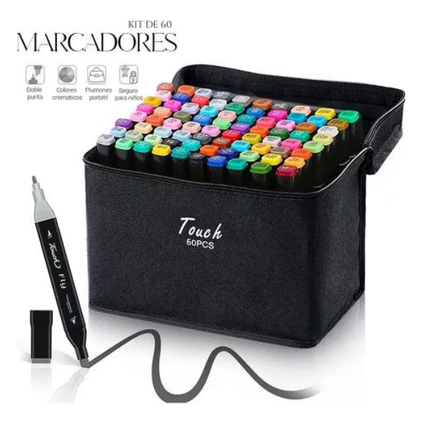 Marcadores Doble Punta Pincel Plumon Touch 60 Colores