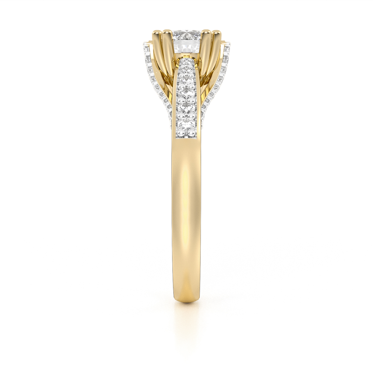 ANILLO DE COMPROMISO 14K ORO AMARILLO CON PIEDRA EVA ABBA JOYAS.