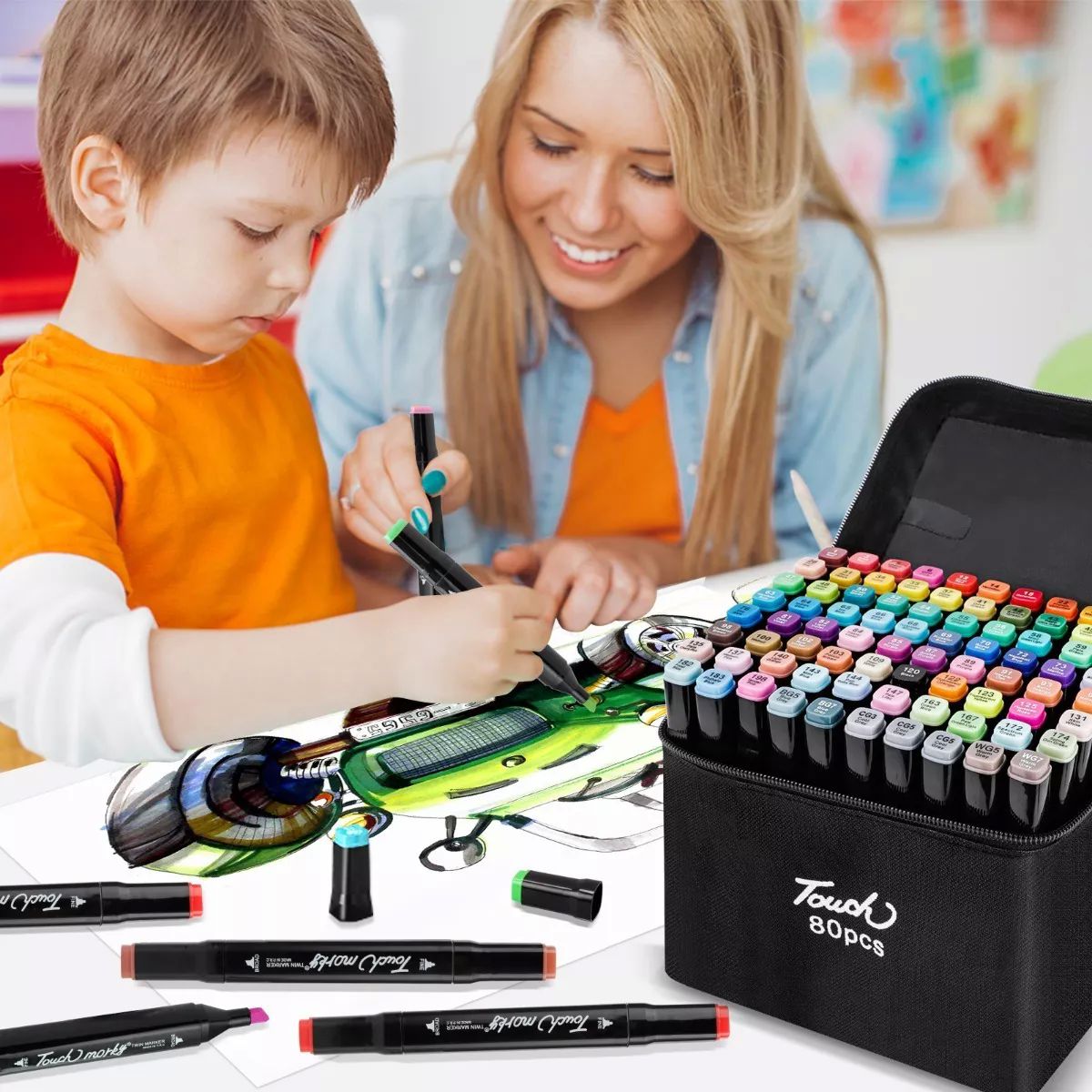 Marcadores Doble Punta Pincel Plumon Touch 80 Colores