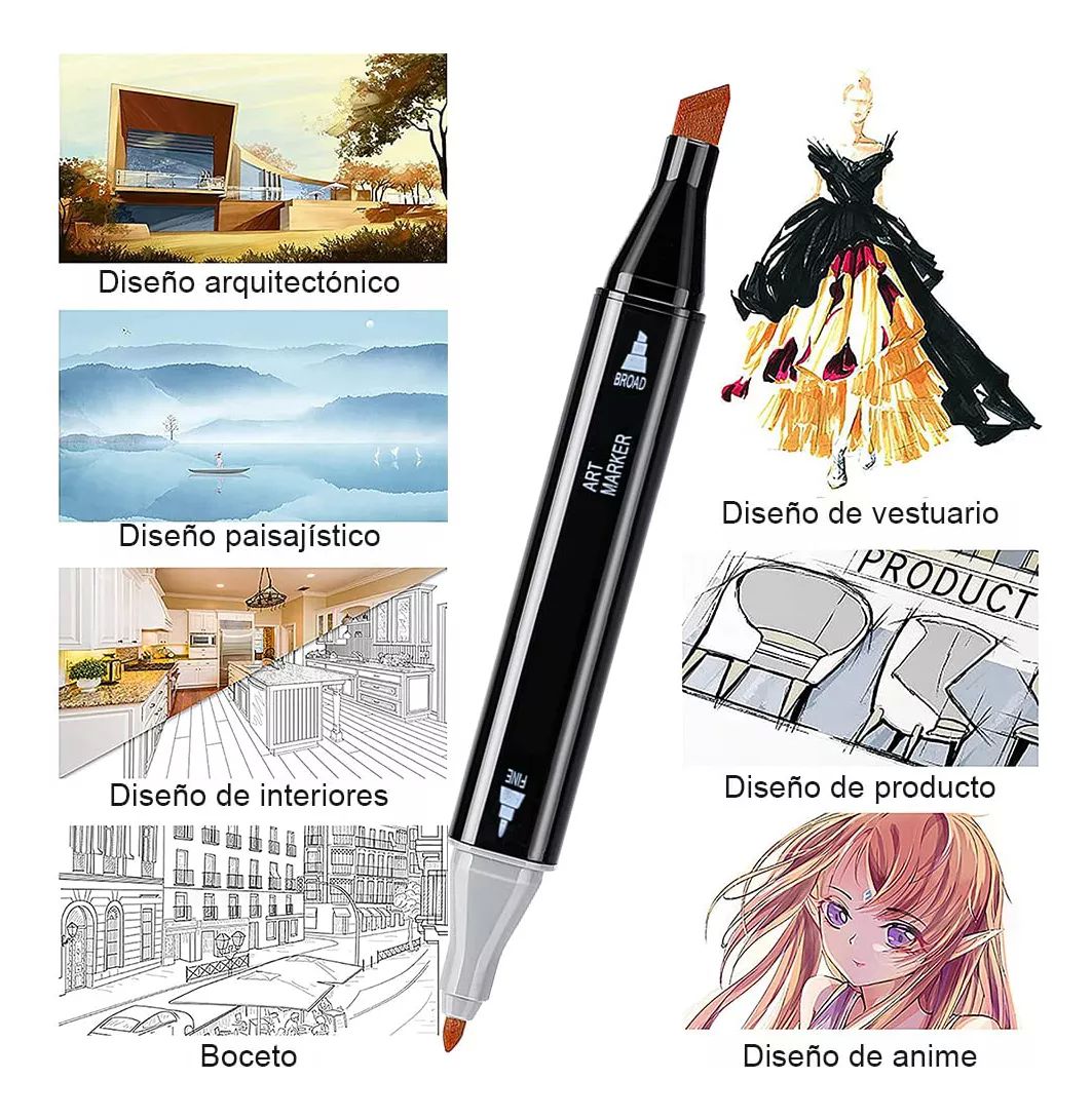 Marcadores Doble Punta Pincel Plumon Touch 120 Colores