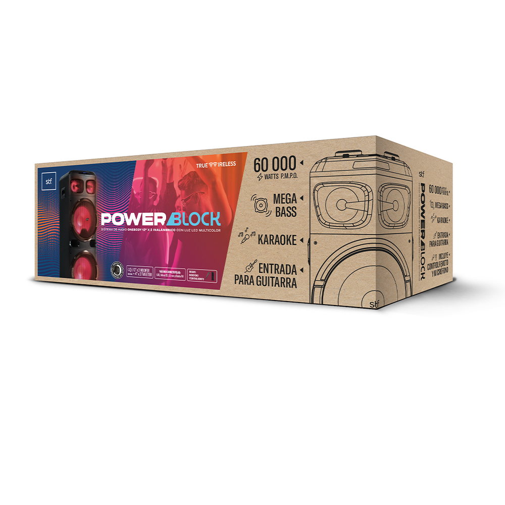 Bafle Bocina Inalámbrica Power Block Stf 12 Pulgadas