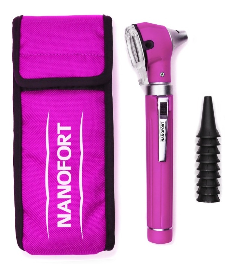 Set Otoscopio Médico Luz Led Fibra Optica 