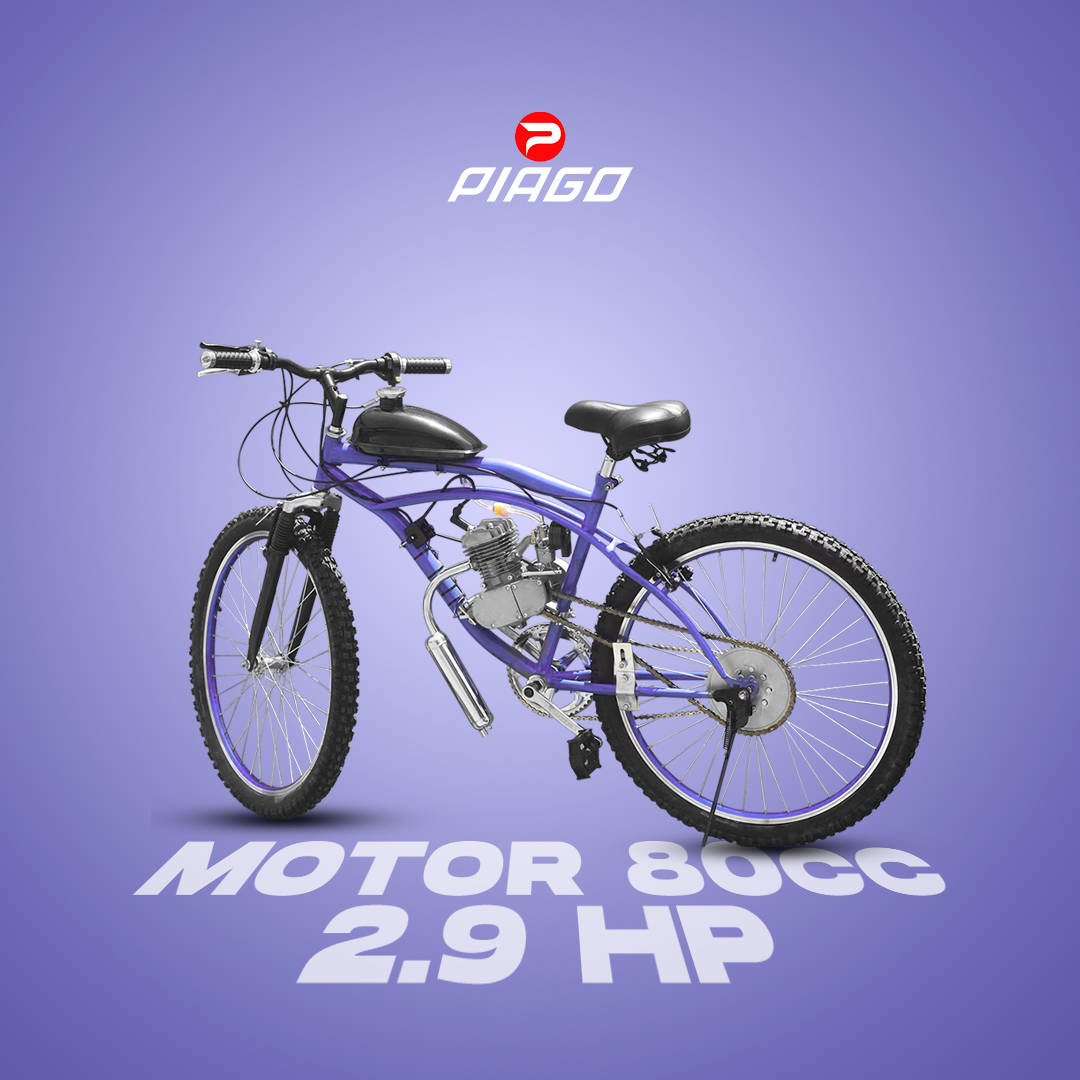 Kit Motor Bicicleta de Gasolina 80 CC 2 Tiempos para Bicicleta Motorizada  Bicimoto