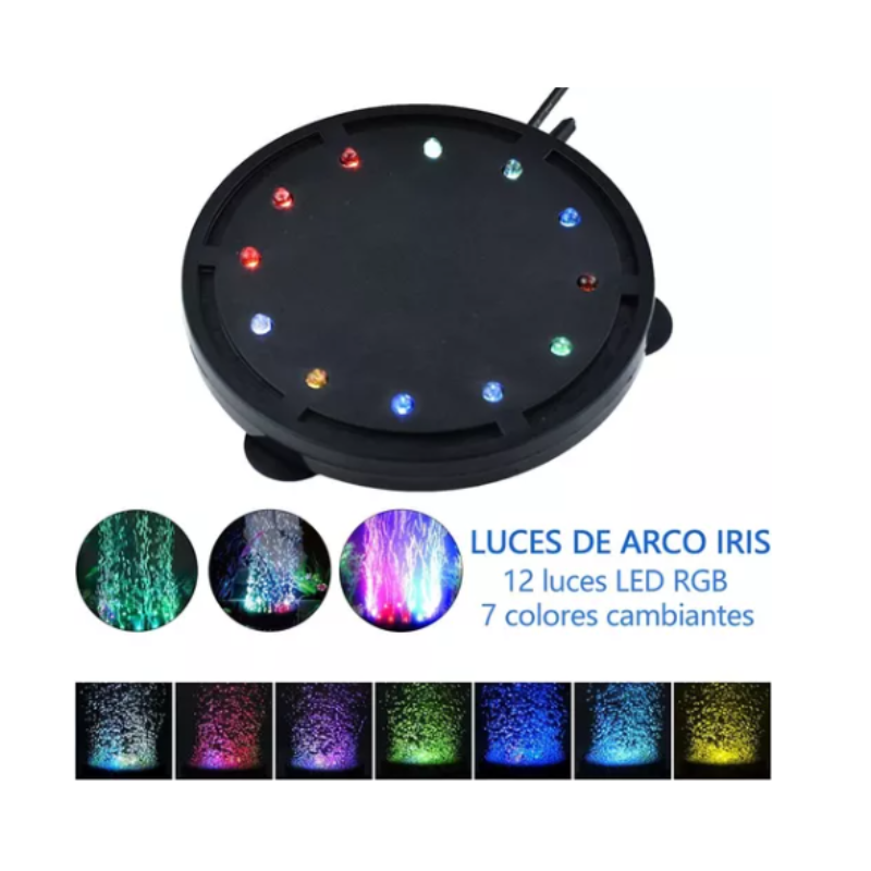Lámpara Para Peceras Acuario 12 Burbuja Luces Sumergible.