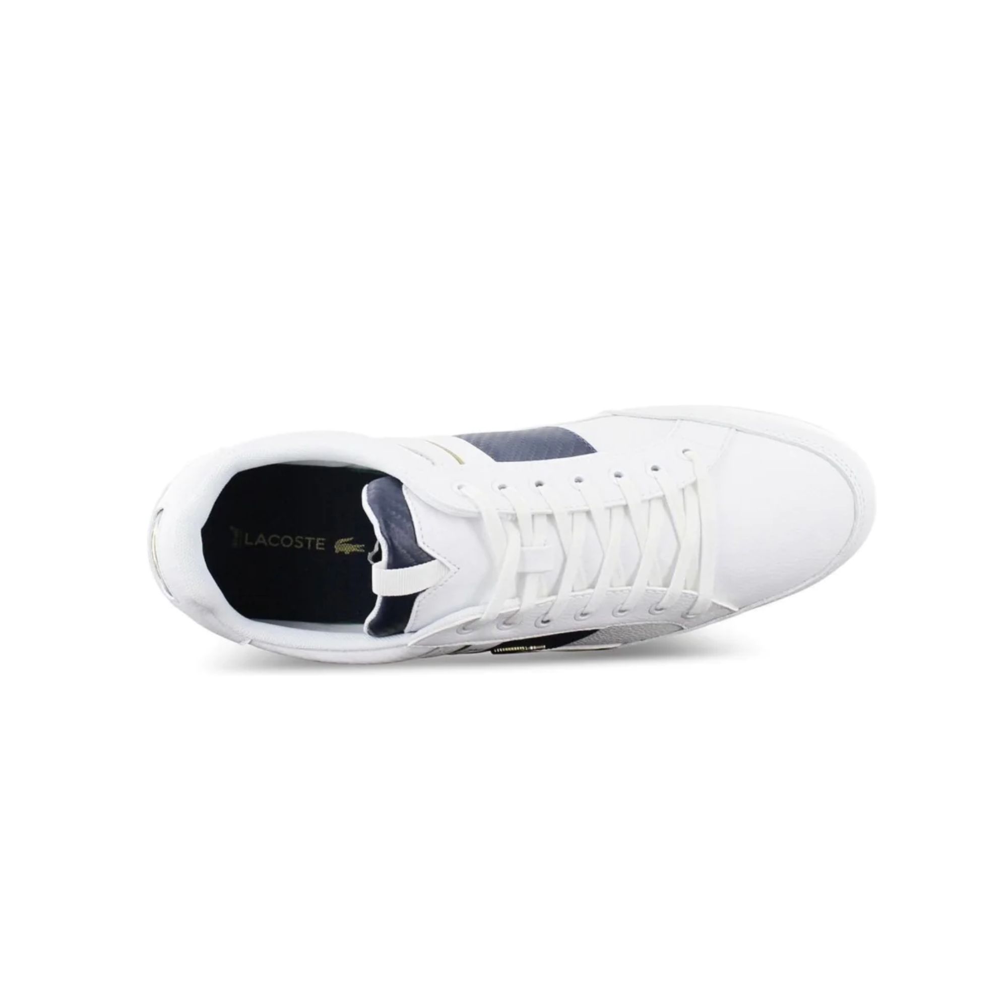 Tenis Lacoste Chaymon 0120 1 CMA Blanco con Azul Hombre Originales 740CMA004321G