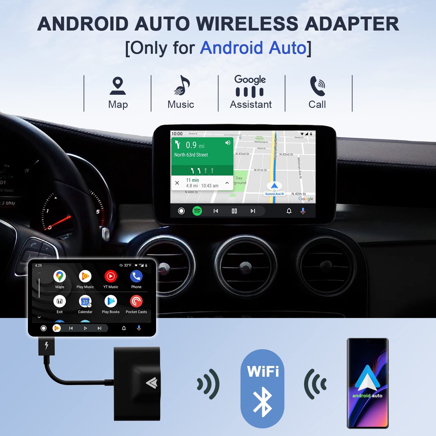 Android Auto Inalambrico, Adaptador inalámbrico Android Auto
