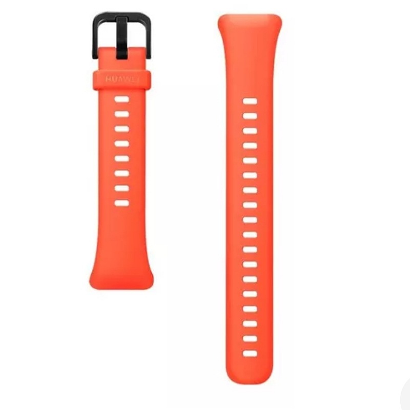 Huawei Band 6 1.47" caja de polímero gold, malla amber sunrise de silicona FRA-B19 naranja.