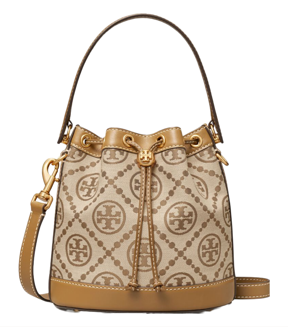 Bolsa Tory Burch T Monogram Bucket 79487 371 Beige