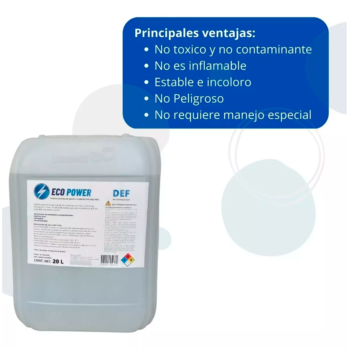 UREA DEF ECO POWER GRADO AUTOMOTRIZ GARRAFA DE 20 LITROS