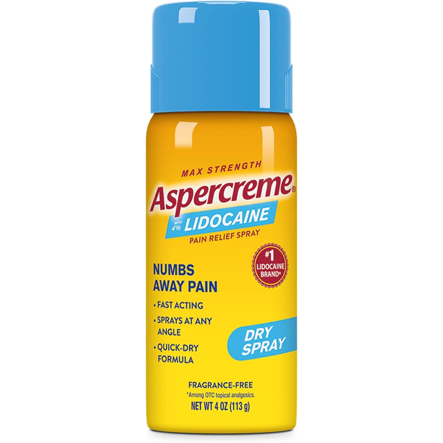 Aspercreme Spray Seco para aliviar el dolor con lidocaína