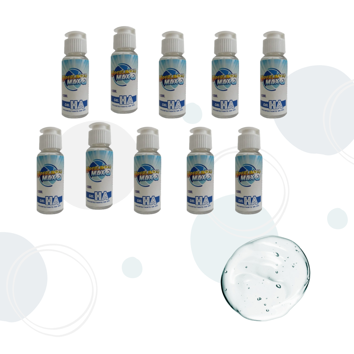 Gel Antibacterial Desinfectante Sanitizante 30ml 10 piezas