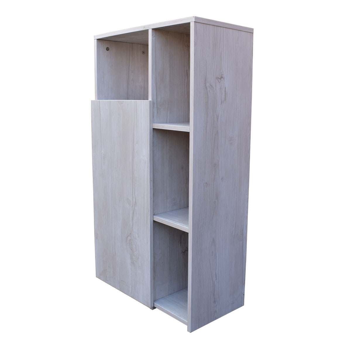 Mueble Alacena Despensero Organizador Hogare, Practico Mueble Multiusos de melamina de 16 mm de alta resistencia, con una puerta y siete estantes Color Blanco