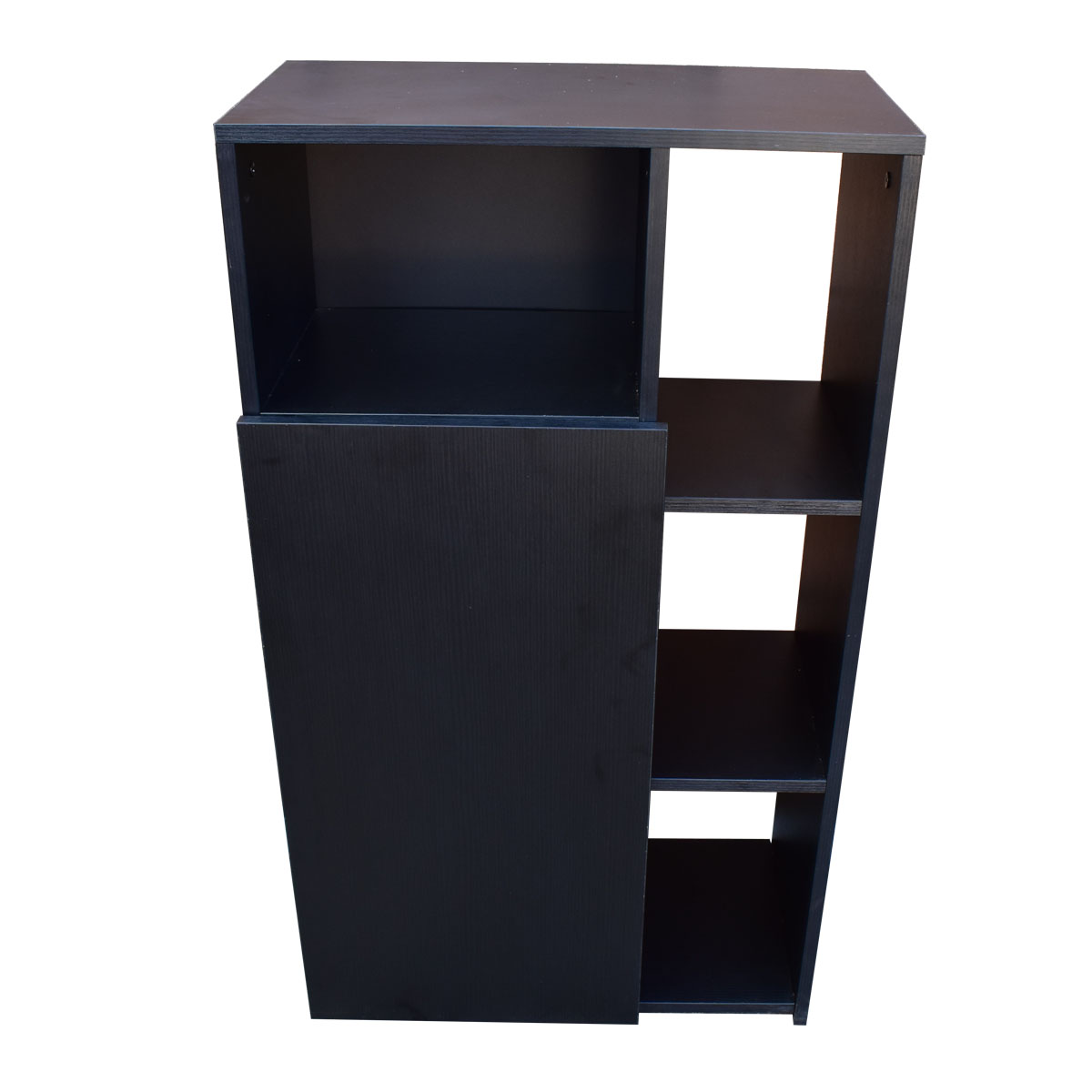 Mueble Alacena Despensero Organizador Hogare, Practico Mueble Multiusos de melamina de 16 mm de alta resistencia, con una puerta y siete estantes Color Chocolate