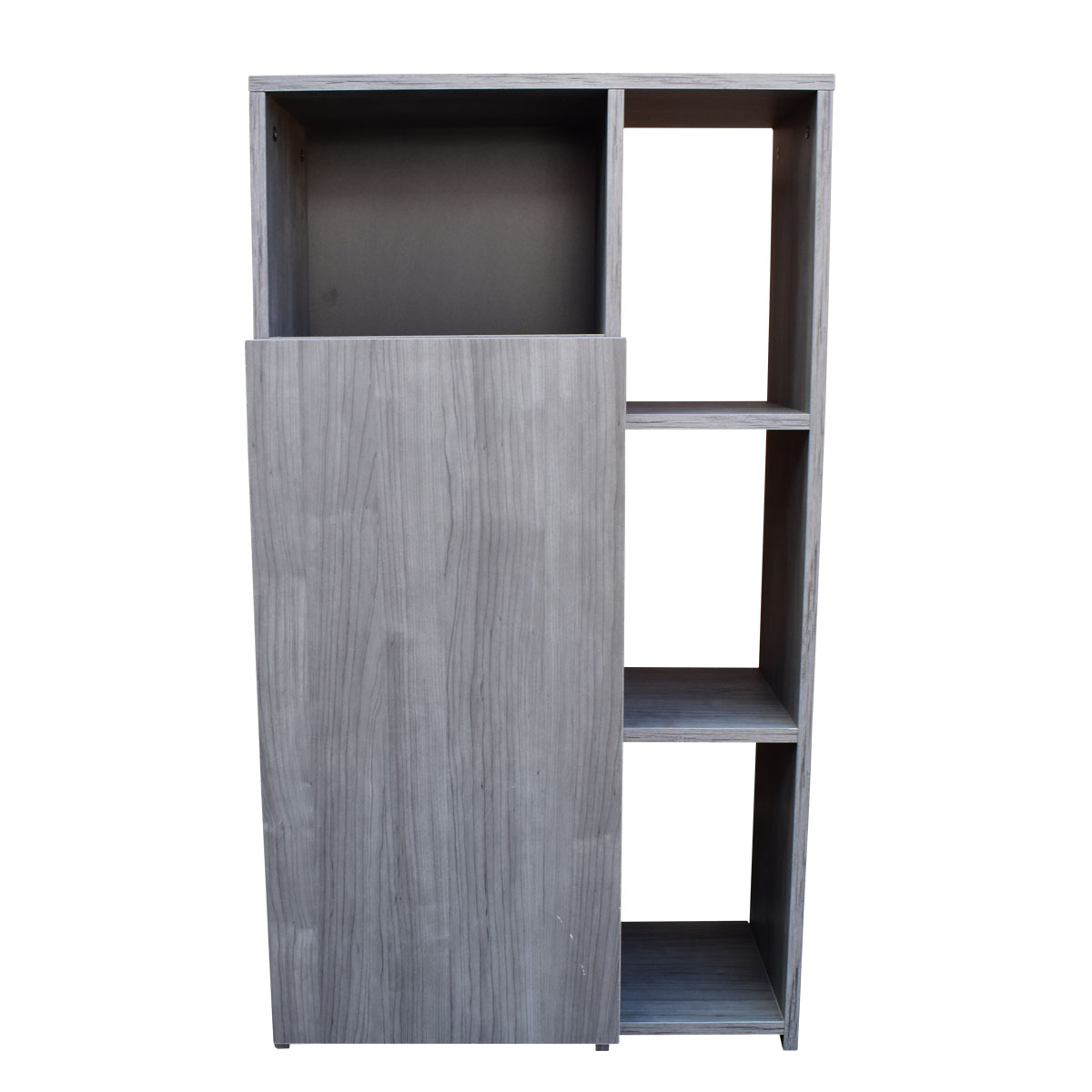 Mueble Alacena Despensero Organizador Hogare, Practico Mueble Multiusos de melamina de 16 mm de alta resistencia, con una puerta y siete estantes Color Gris