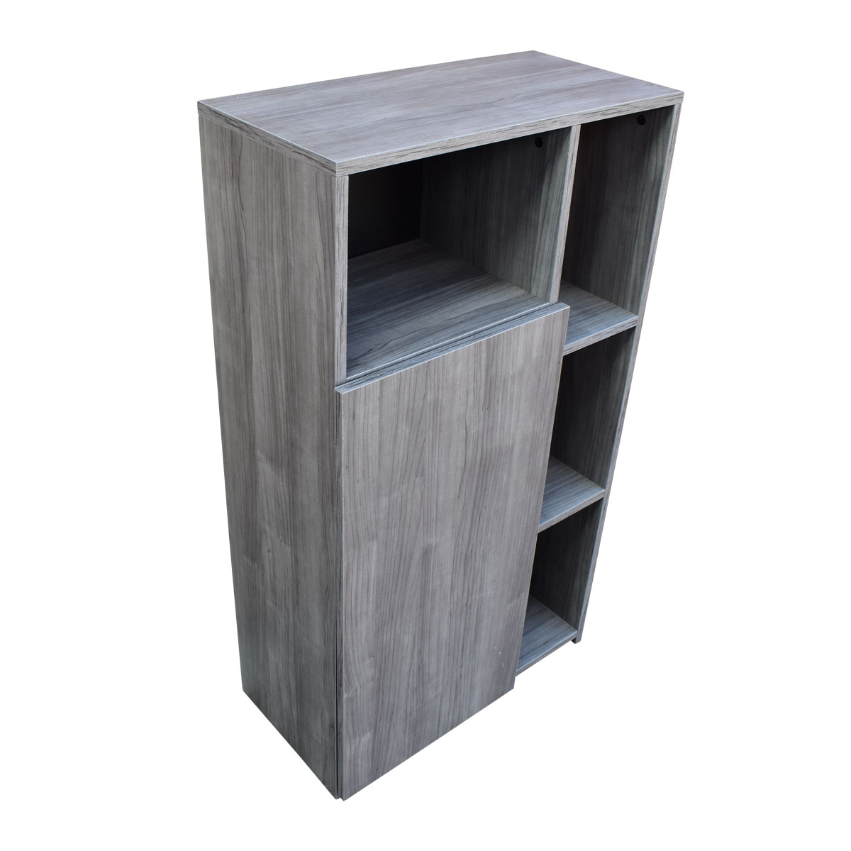 Mueble Alacena Despensero Organizador Hogare, Practico Mueble Multiusos de melamina de 16 mm de alta resistencia, con una puerta y siete estantes Color Gris