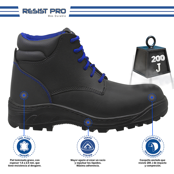 Zapato de Seguridad WSM, Ergonómico y cómodo. Con casquillo de Policarbonato. Bota Industrial y multifuncional. 2953-DH