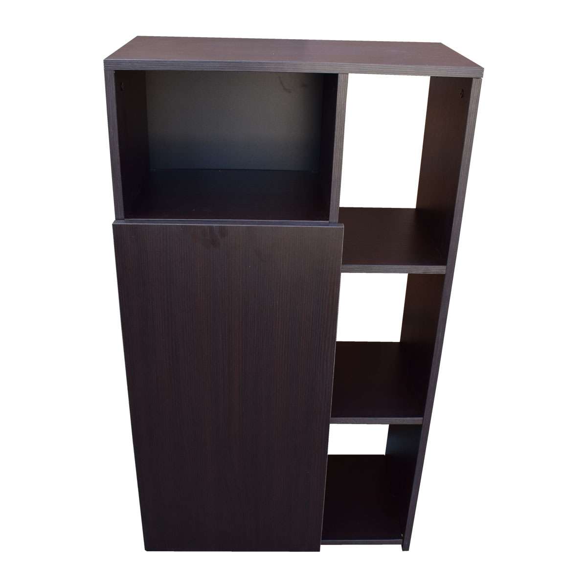 Mueble Alacena Despensero Organizador Hogare, Practico Mueble Multiusos de melamina de 16 mm de alta resistencia, con una puerta y siete estantes Color Negro