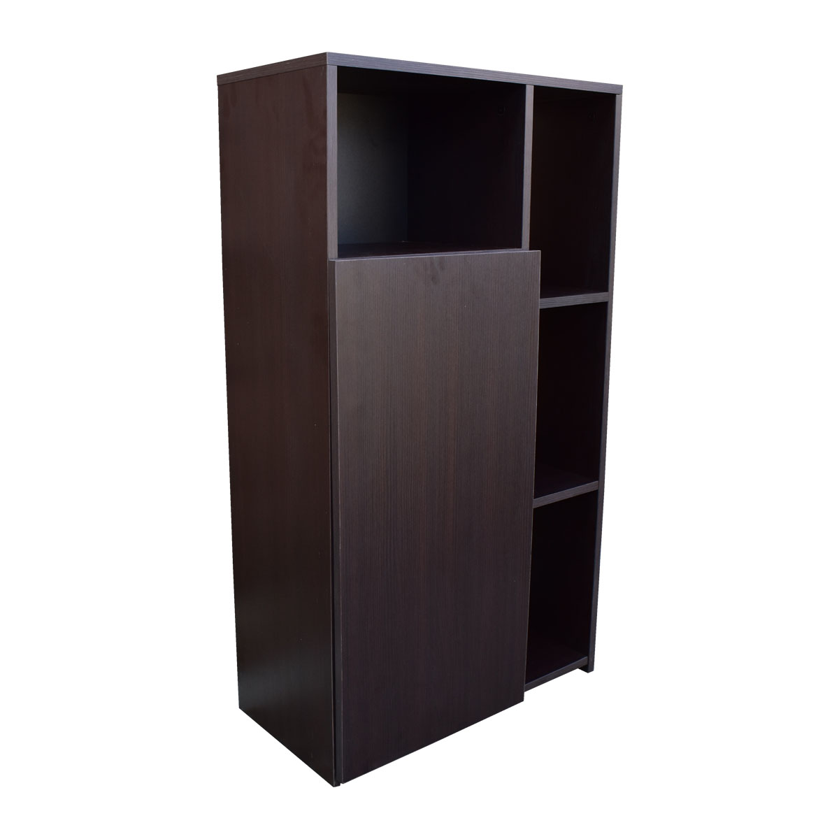 Mueble Alacena Despensero Organizador Hogare, Practico Mueble Multiusos de melamina de 16 mm de alta resistencia, con una puerta y siete estantes Color Negro