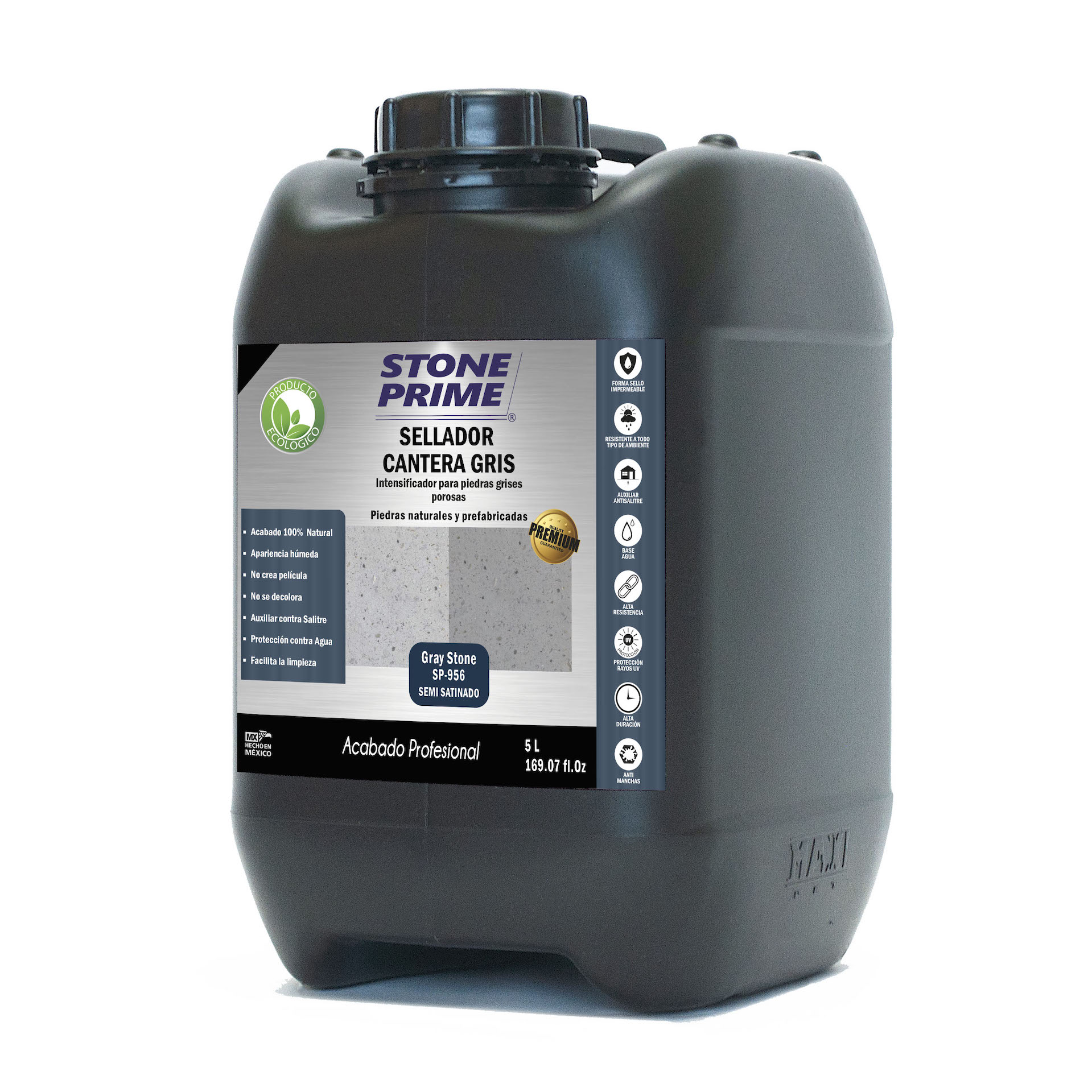 Sellador para piedra cantera gris claro Stone Prime Acabado húmedo 5 litros 