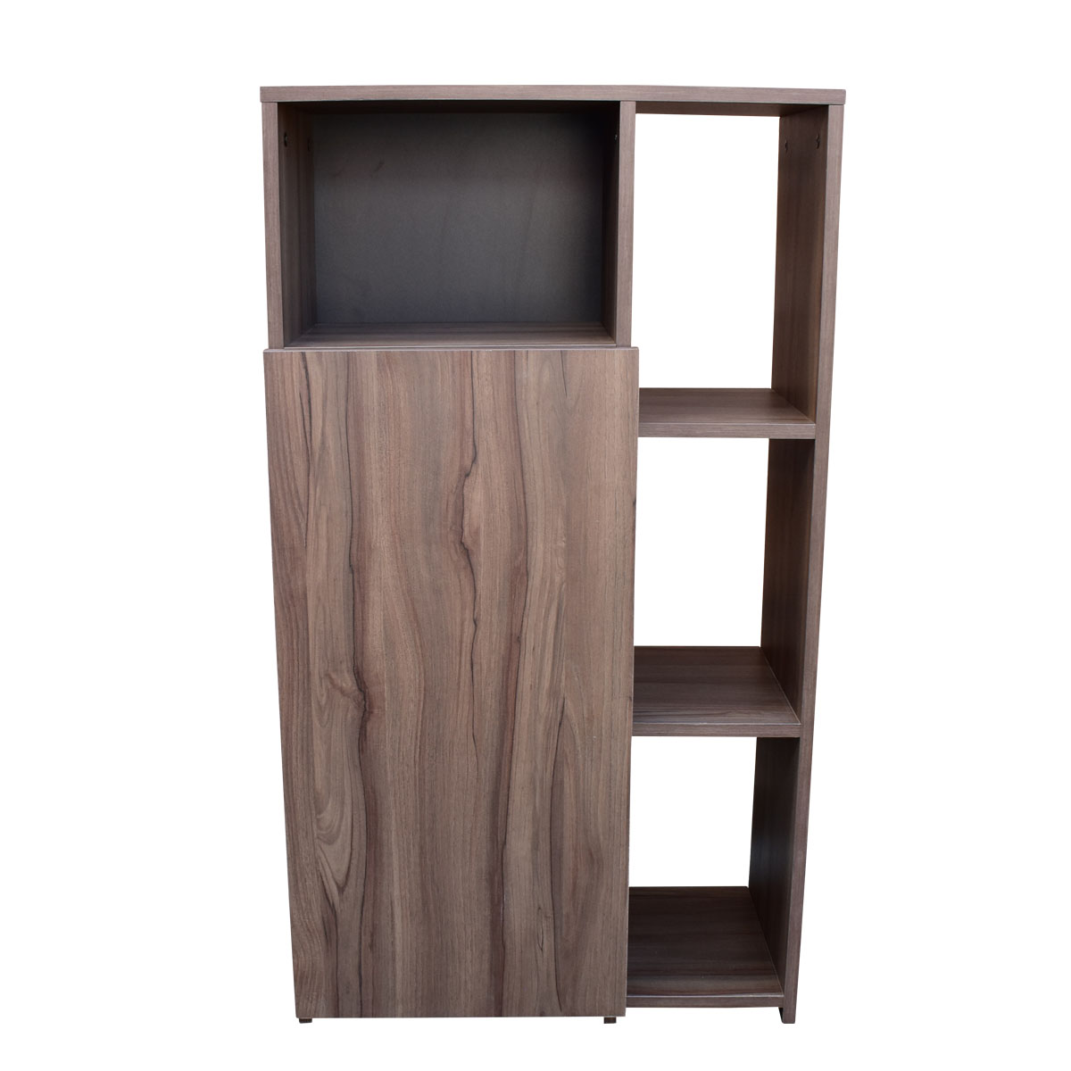 Mueble Alacena Despensero Organizador Hogare, Practico Mueble Multiusos de melamina de 16 mm de alta resistencia, con una puerta y siete estantes Color Parota