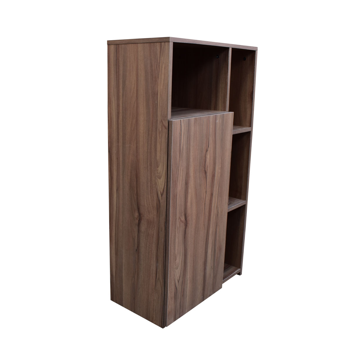 Mueble Alacena Despensero Organizador Hogare, Practico Mueble Multiusos de melamina de 16 mm de alta resistencia, con una puerta y siete estantes Color Parota