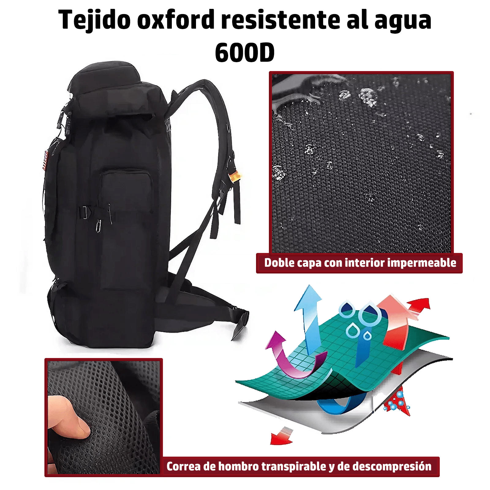 Mochila Táctica Impermeable De 80 L Para Senderismo Boclier Backpack