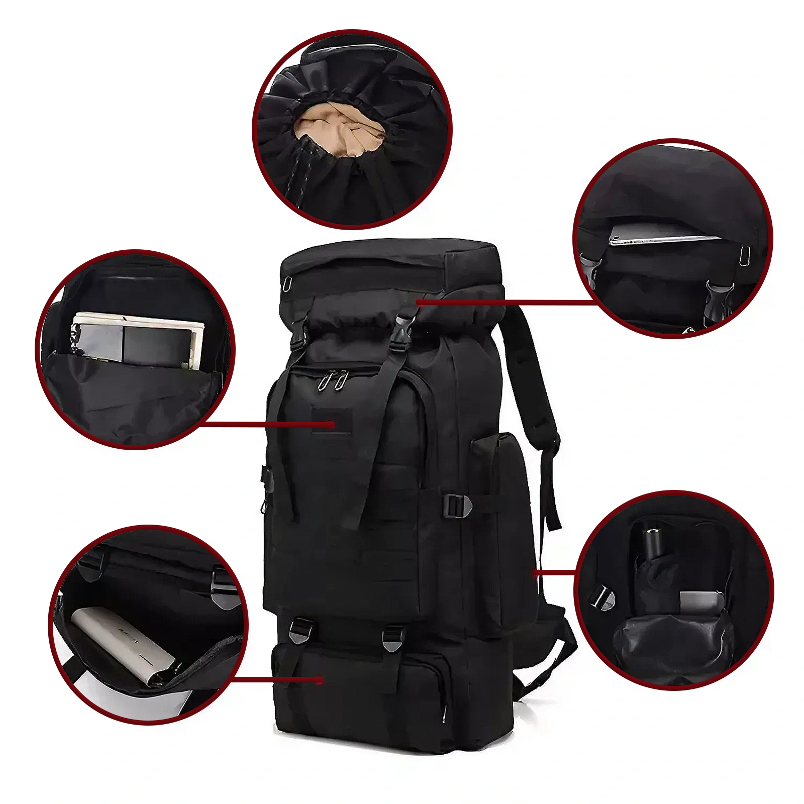 Mochila Táctica Impermeable De 80 L Para Senderismo Boclier Backpack