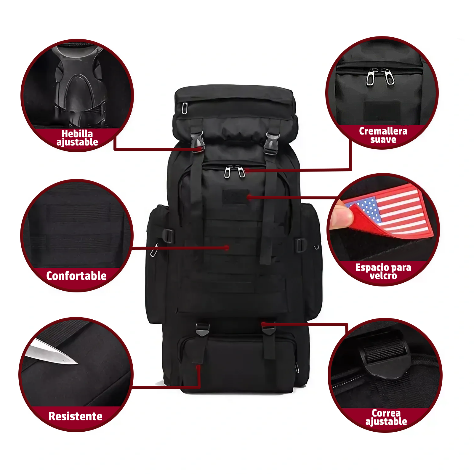 Mochila Táctica Impermeable De 80 L Para Senderismo Boclier Backpack