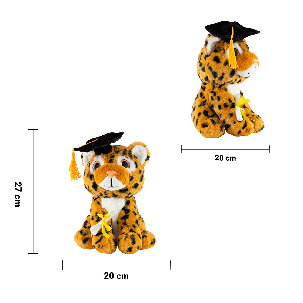 Regalo Peluche de Leopardo Graduación para Ella o El, Peluche Suave con birrete de graduación Diploma, Clase de 2023