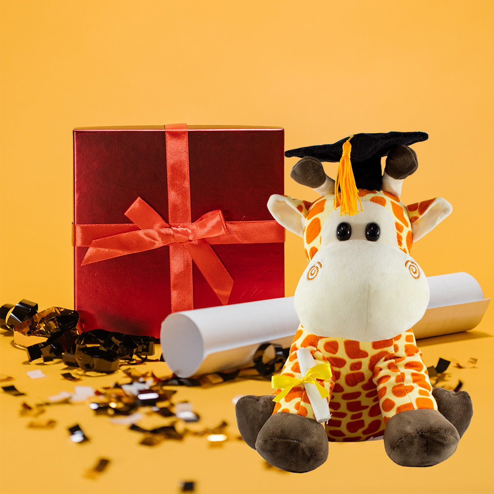 Regalo Peluche de Jirafa Graduación para Ella o El, Peluche Suave con birrete de graduación Diploma, Clase de 2023