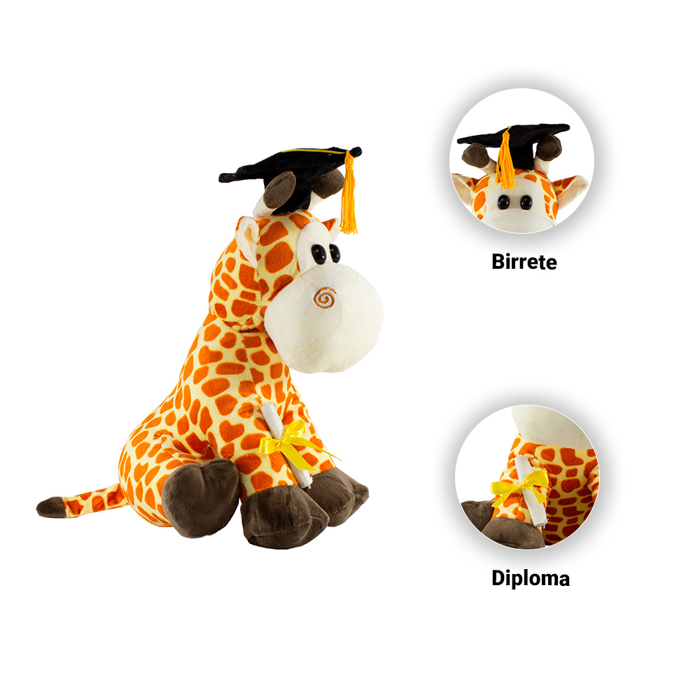 Regalo Peluche de Jirafa Graduación para Ella o El, Peluche Suave con birrete de graduación Diploma, Clase de 2023