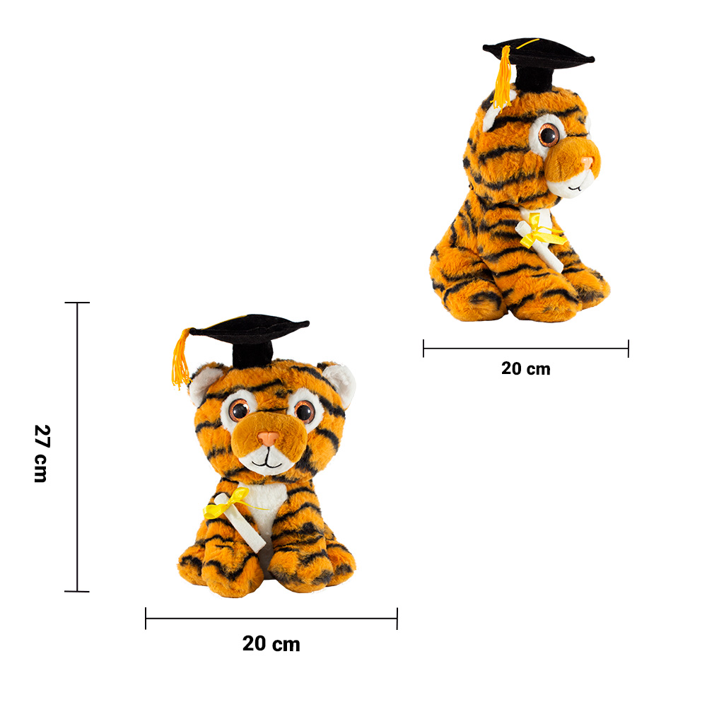 Regalo Peluche de Tigre Graduación para Ella o El, Peluche Suave con birrete de graduación Diploma, Clase de 2023