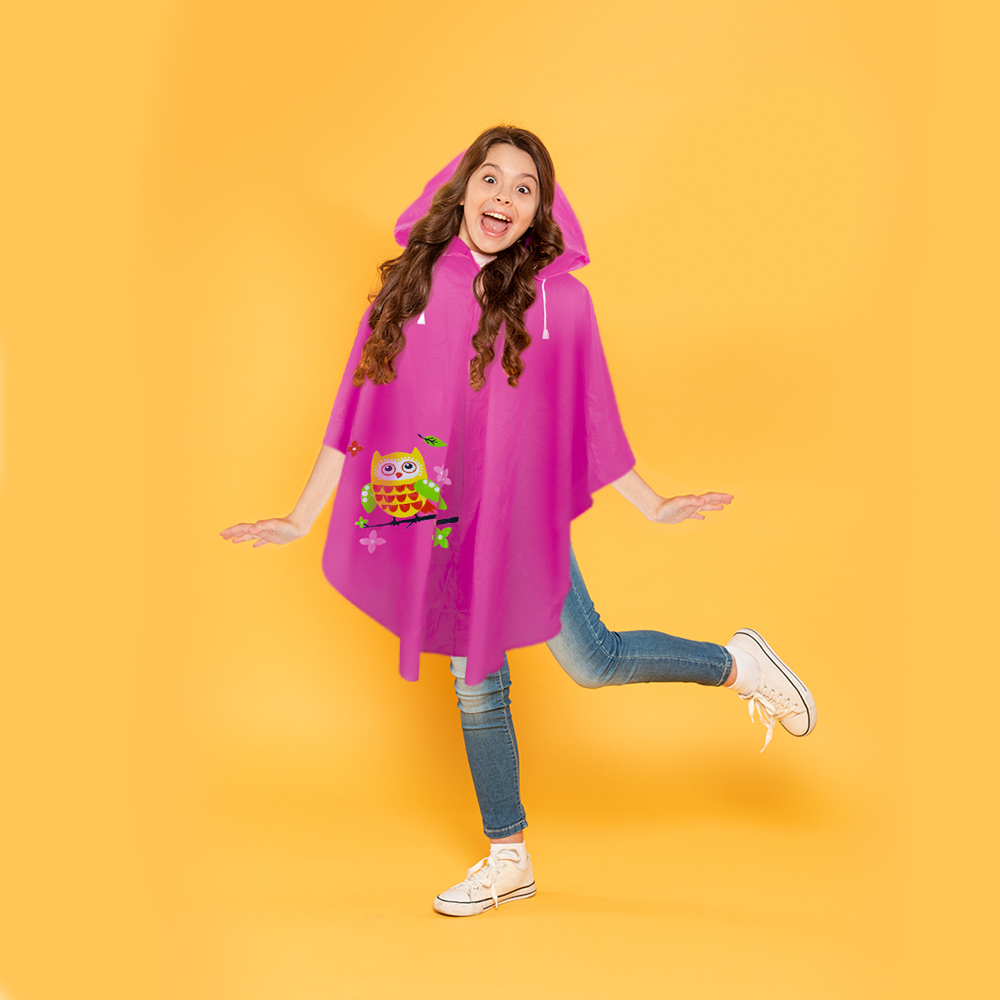 Impermeable Infantil Poncho Para Lluvia De Colores Con Figuras Chamarra Impermeable Chubasquero Protector