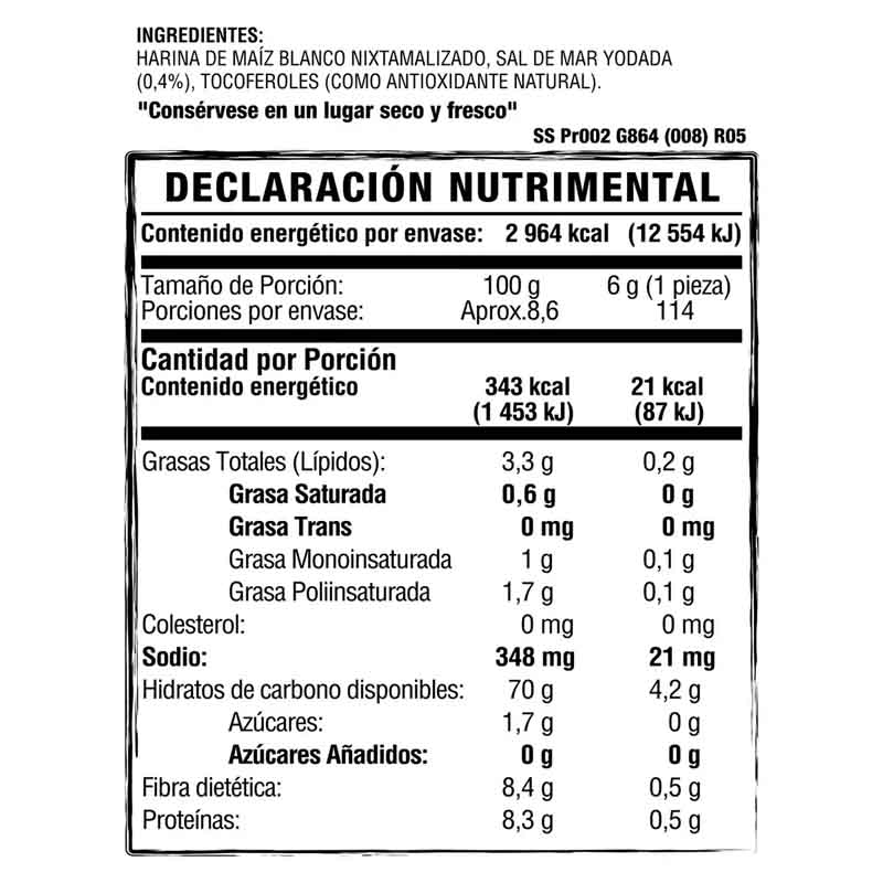 Sanissimo Salmas Tostadas de Maíz Horneadas 48 pzas de 18 g