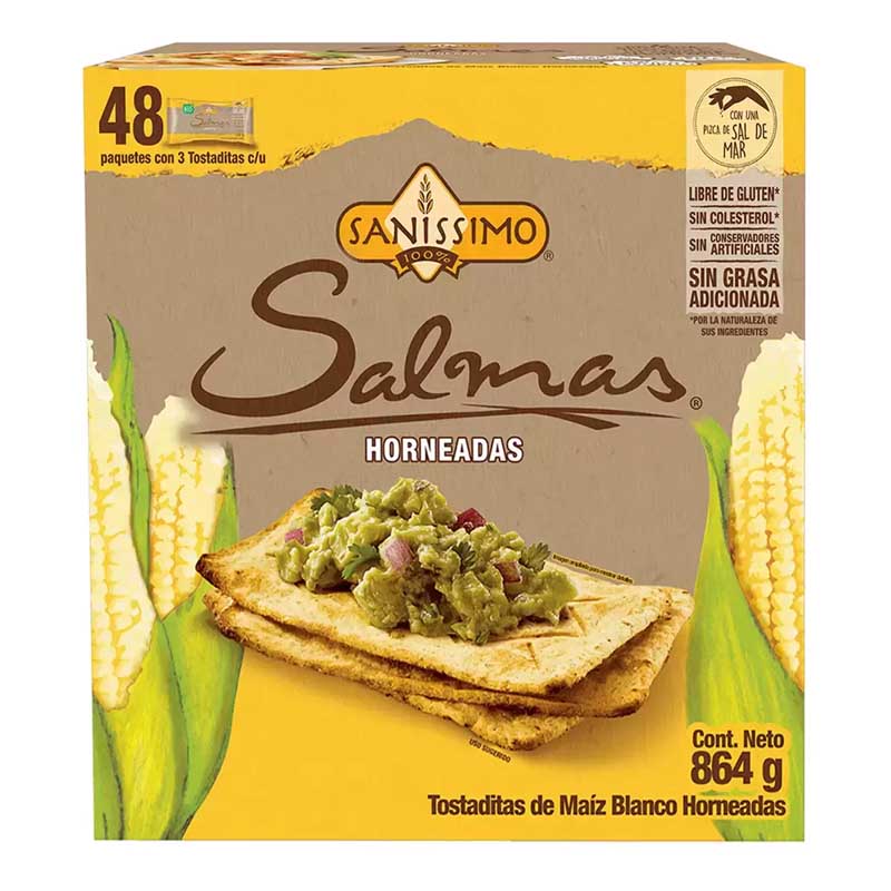 Sanissimo Salmas Tostadas de Maíz Horneadas 48 pzas de 18 g