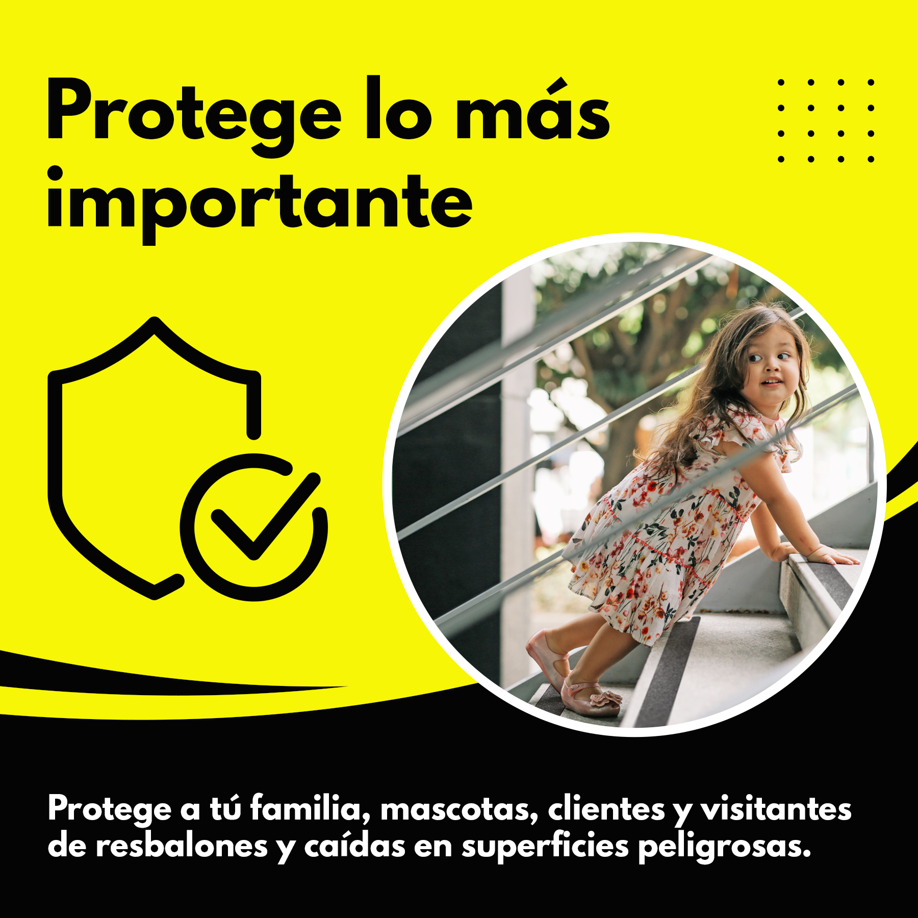 Cinta antiderrapante ERGY. 1" (25 mm) x 4.5 m. Antideslizante para escaleras, color negro, uso general.