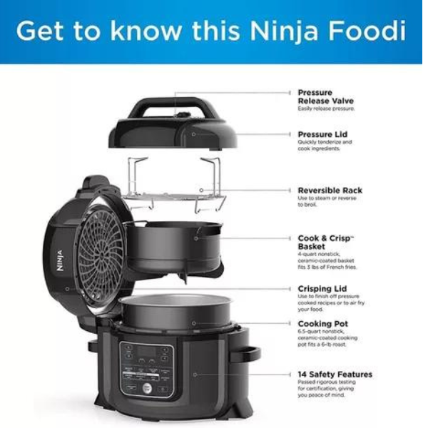 Ninja Foodi Olla De Presión Op350co 9 En 1 Tendercrisp Pressure Coooker