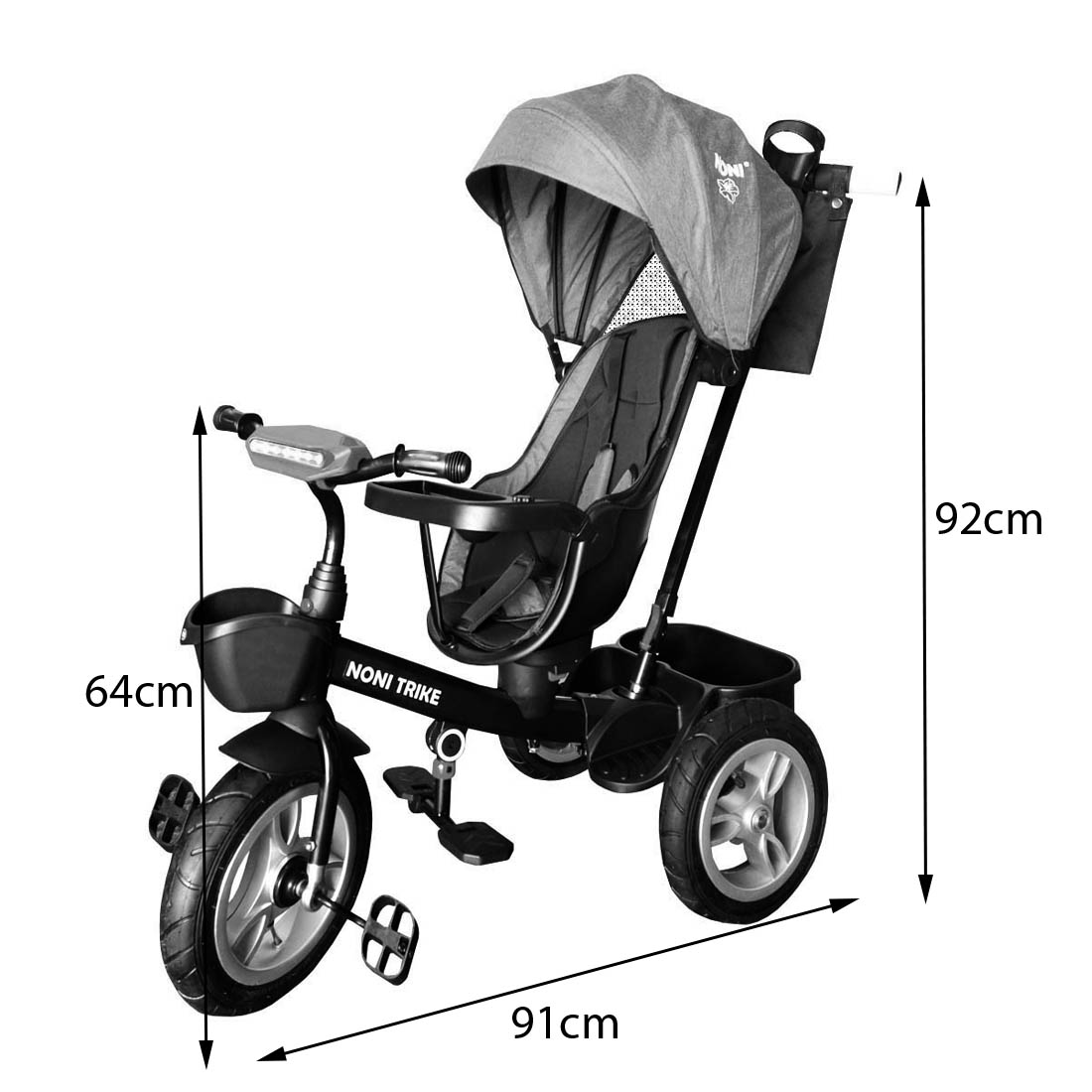 Triciclo Angelin Noni 360 grados Llanta de aire 3041-C Rojo