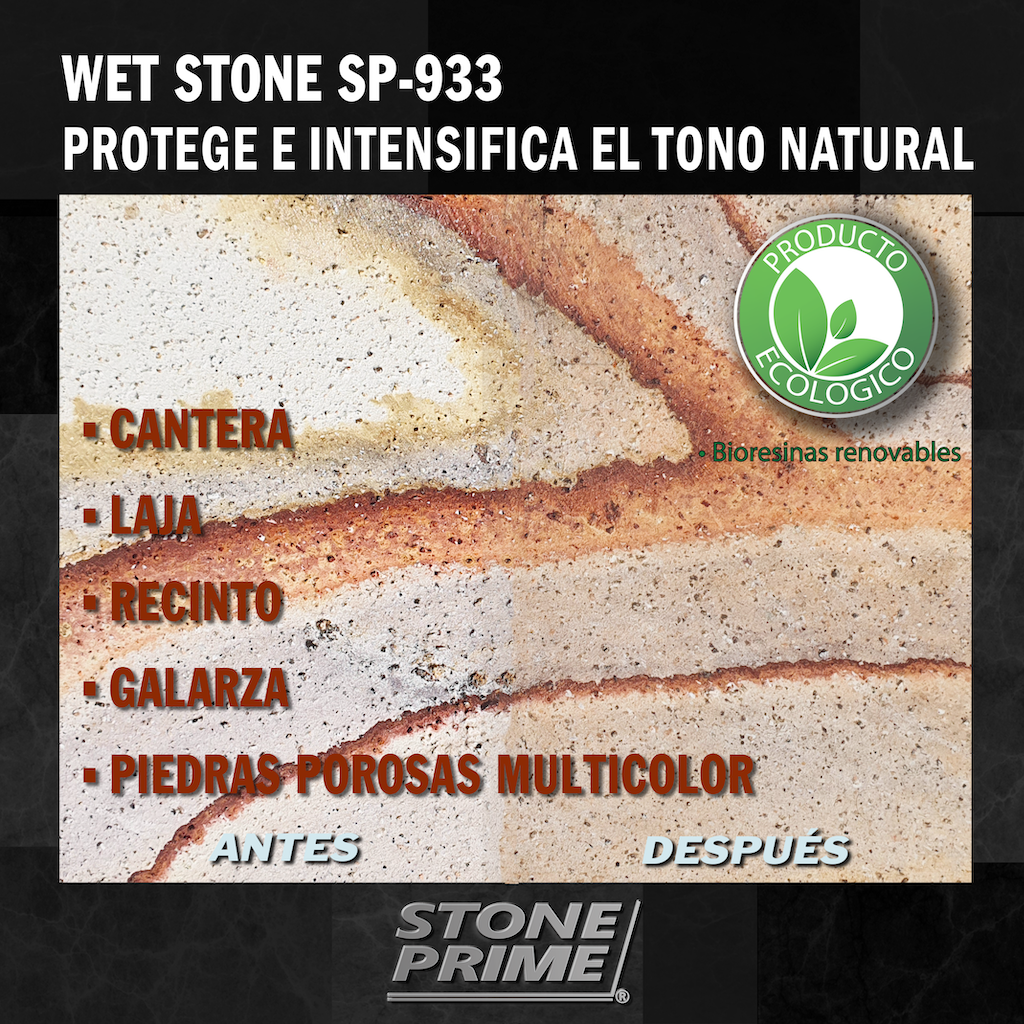 Sellador intensificador para piedra cantera y laja Stone Prime Acabado húmedo 5 litros